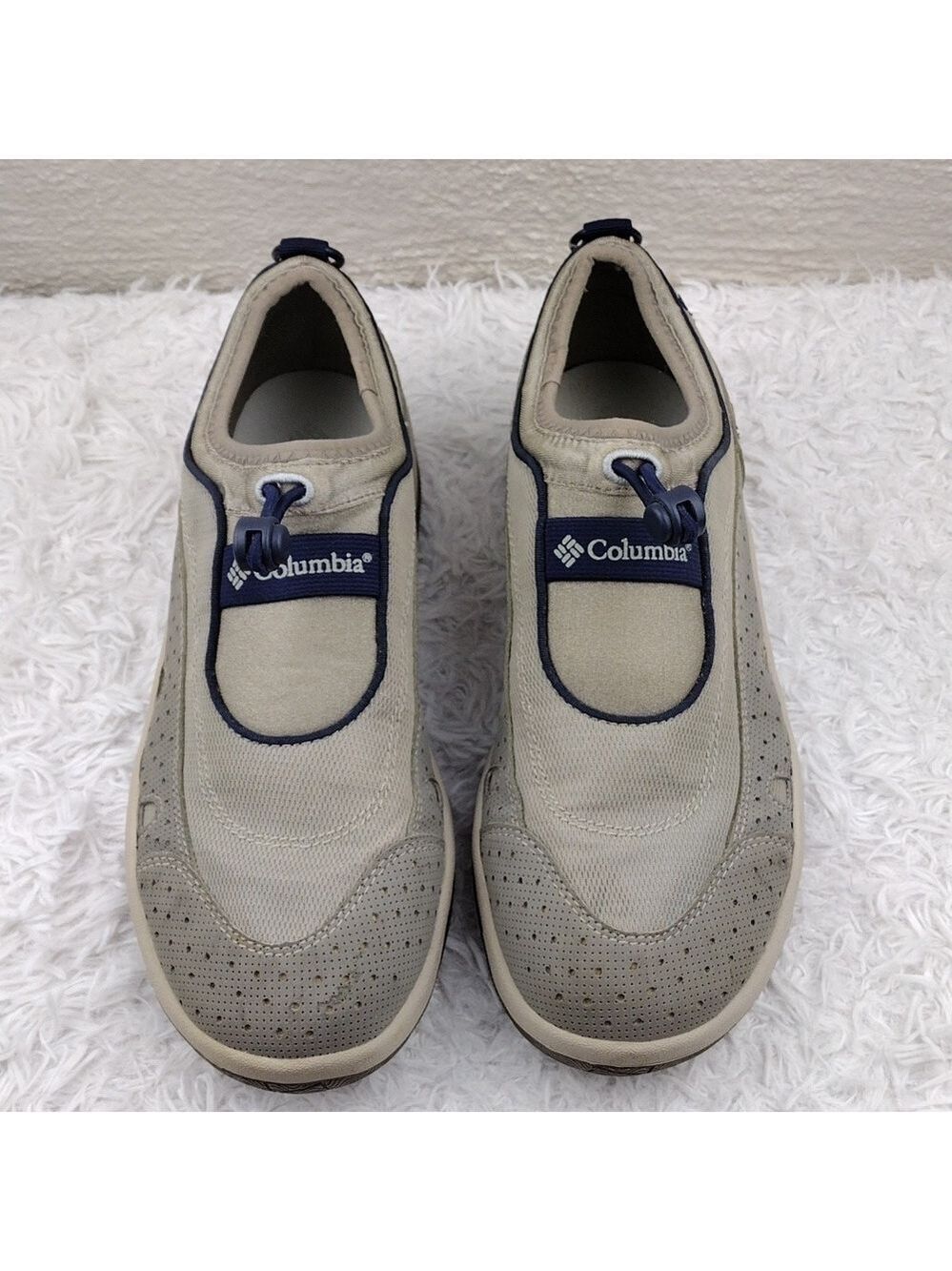 Columbia Watusi Grey Fabric Toggle Upper Round Toe Slip On Water Training Shoe